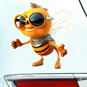 Wasserdichtes Cartoon Bee Vinyl Aufkleber - Klebstoff, halb -Fosco -Aufkleber für Autos und Motorräder, mit Raumthema 6 Hauptverkaufsflächenbiene - №6