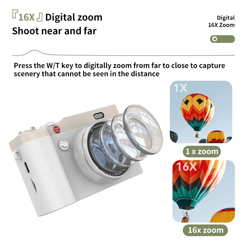 كاميرا رقمية 4K تكبير رقمي 16X CCD مسجل فيديو ريترو 2.4 بوصة 180 °   كاميرا تصوير رقمية مدمجة بشاشة قابلة للطي