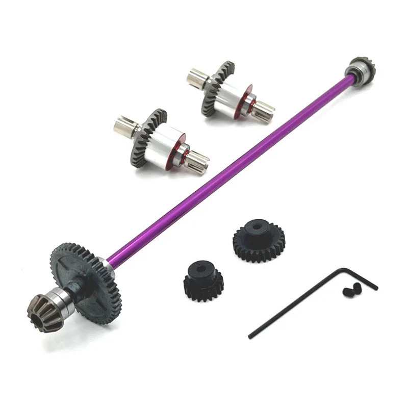 Metal Central Transmission Shaft Differential Set Upgrade Accessories Set for Wltoys 1/12 RC Car 124016 124019 124007 124008