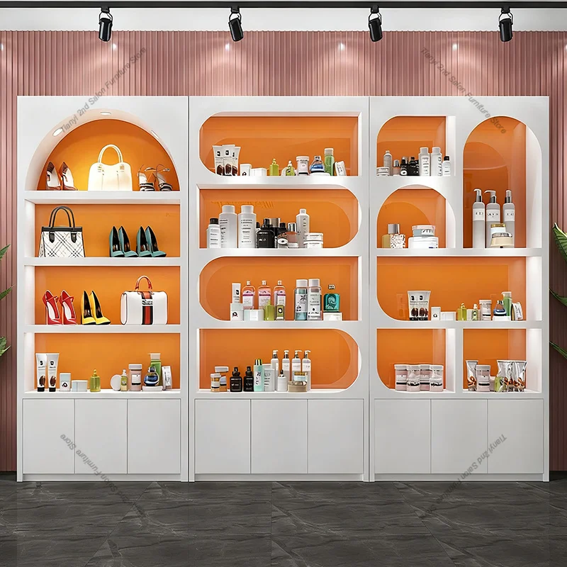 Nordic Creative Cosmetics Display Cabinet Modern Simple Beauty Salon Display Cabinet Shoe Bag Display Rack Office Furniture FYMC