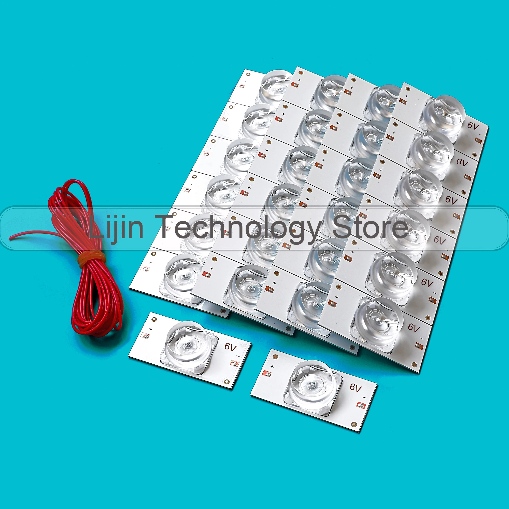 3V 6V SMD Beads with Optical Lens Filters for 32-65 inch LED TV Repair with Thermal Adhesive, 2 Meter Cable Repair Parts