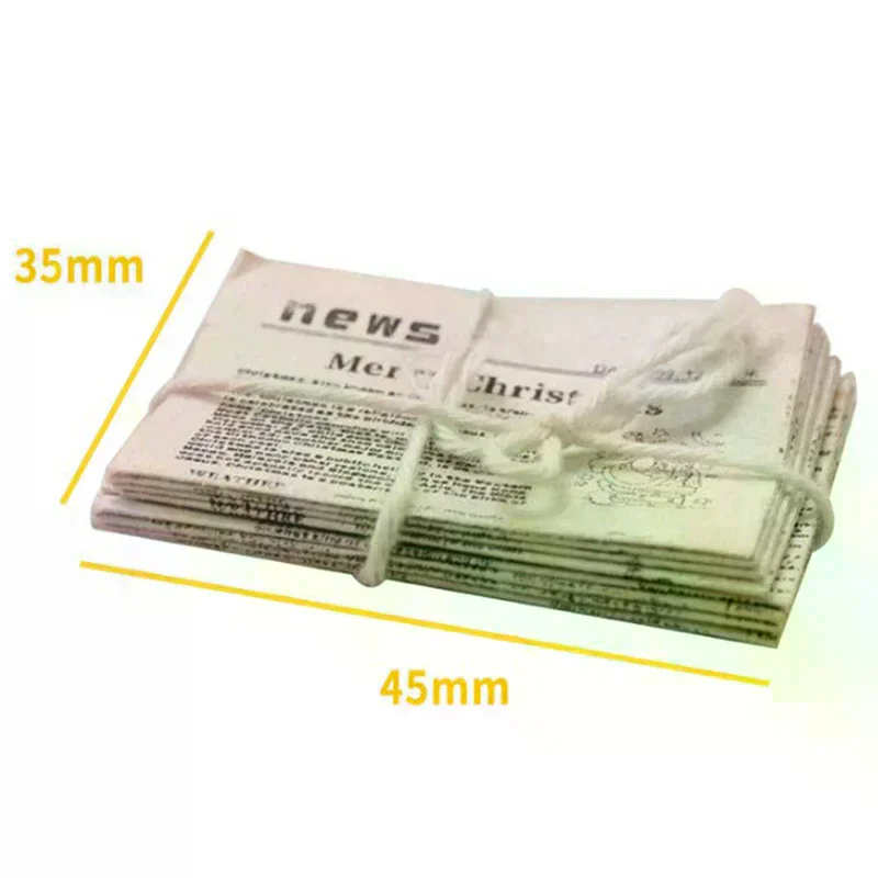 ชุดหนังสือพิมพ์จิ๋วสไตล์เรโทรสำหรับบ้านตุ๊กตา 1/12 ของเล่นจำลองแบบเฟอร์นิเจอร์ตกแต่งบ้าน