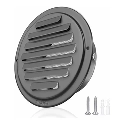 4Inch 304 Stainless Steel Air Vents, Louvered Grille Cover Vent Hood Flat Ducting Ventilation Air Vent Wall Air Outlet