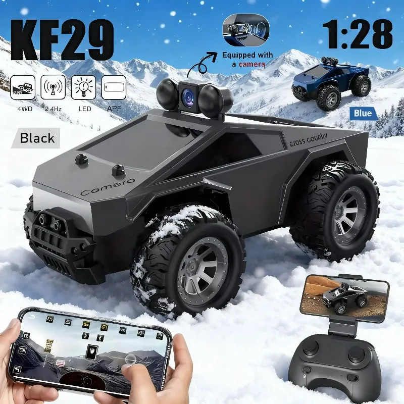 

KF29 1:28 Scale with Camera WIFI Image Transmission High-speed Car Off-road Big Foot Car Remote Control Model Toy Children Gift