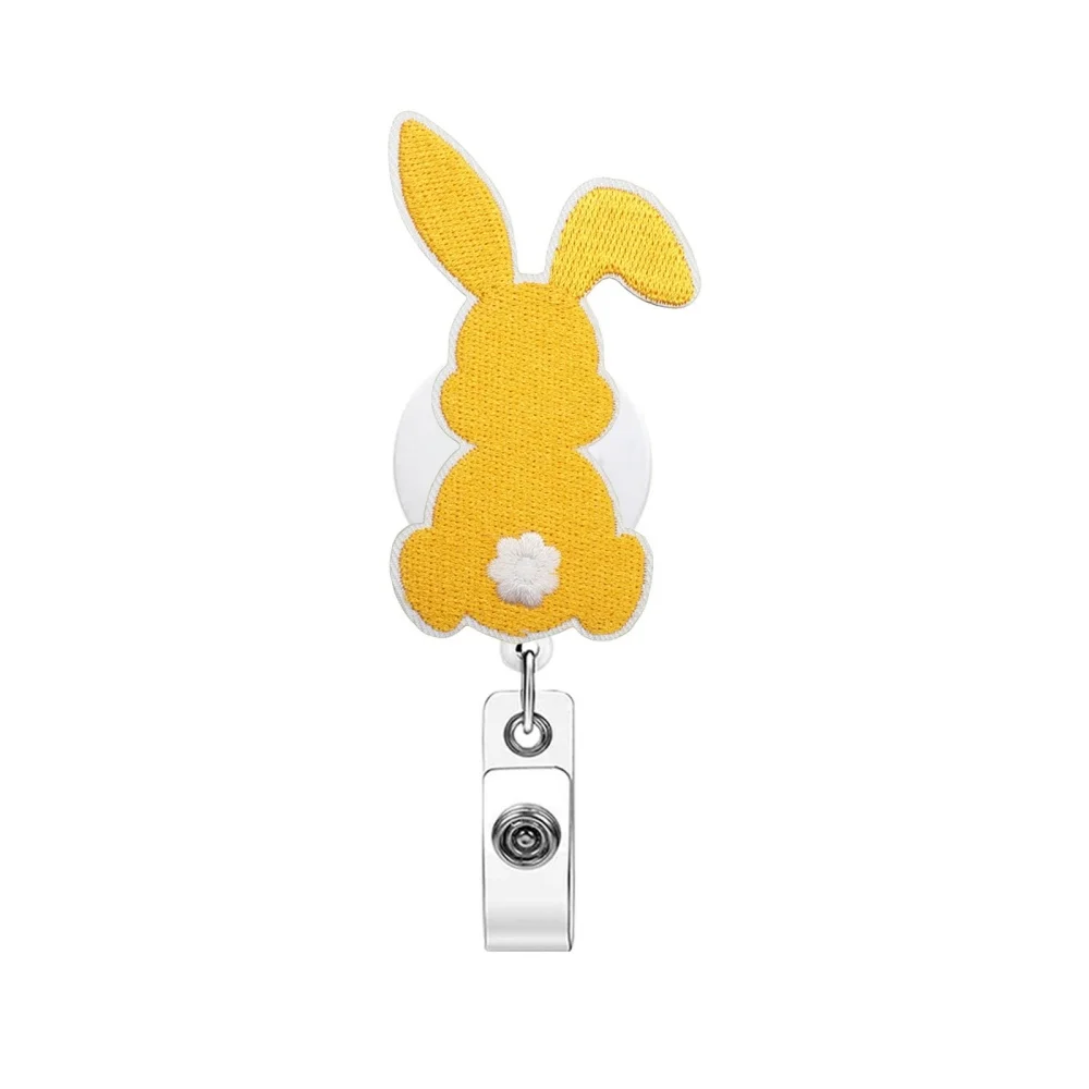 Nurse Badge Holder Lightweight Rabbit Badge Reel Easter Badge Holder Reliable Retractable Id Holder For Office Work Students