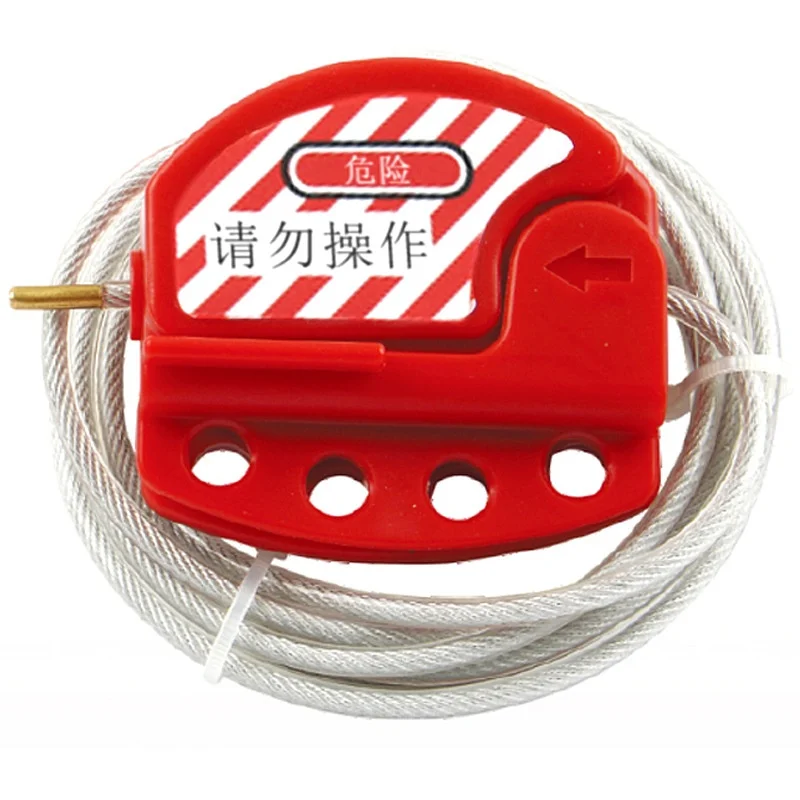 4/6mm Adjustable Steel Hasp Lockout Tagout Cable Lock for Gate Valves Safety Lockout Device