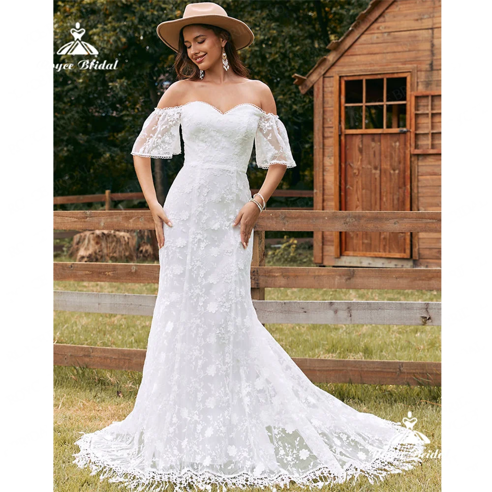 Roycebridal Sweetheart Mermaid Wedding Dress 2025 Lace Off The Shoulder Court Train Wedding Gown vestidos de novia mas vendidos