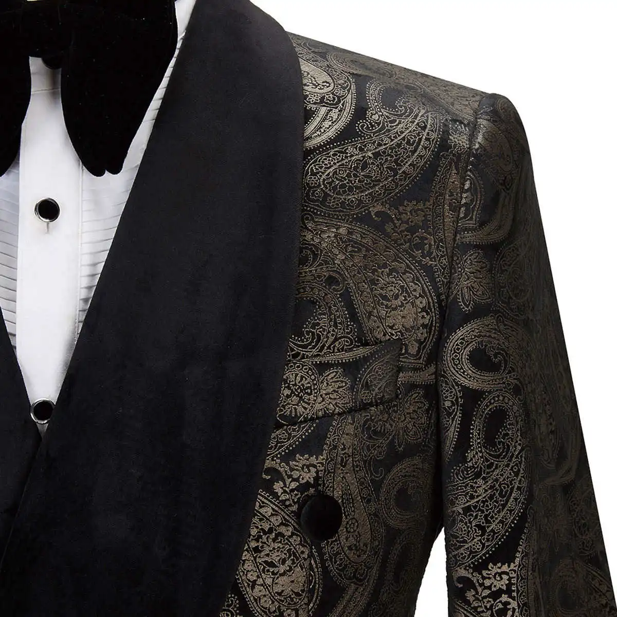 Men Suits Wedding Tailor-Made Party Tuxedo 2 Pieces Slim Fit Jacquard Blazer Jacket Pants Groom Customized Prom Singer Gentlemen