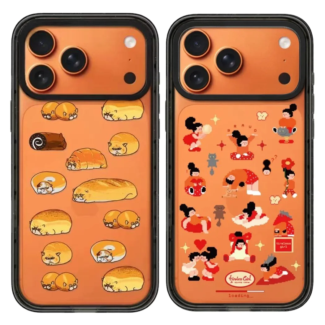 

Cat Bread Acrylic Black Border Magnetic Case: Compatible with iPhone 17 16 15 14 13 12 Pro Max 17 Air