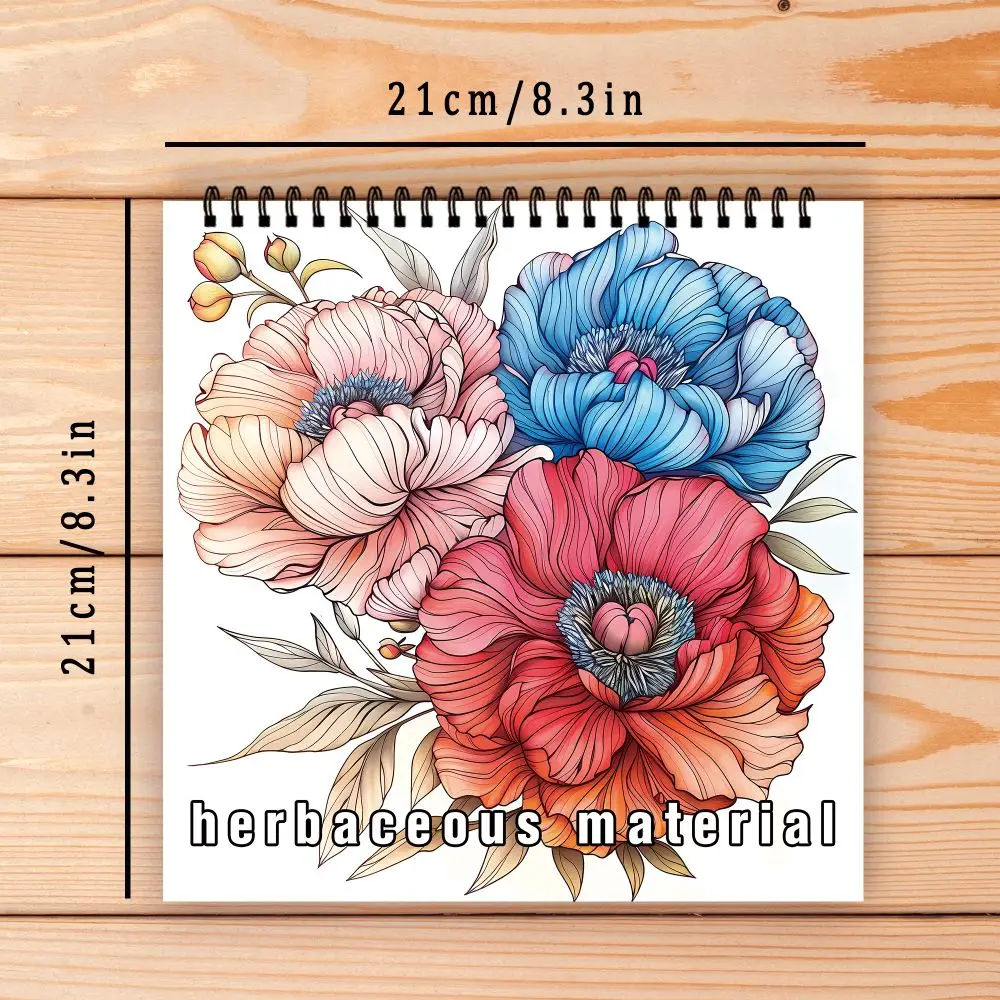 30 Sheets Adult Spiral Colouring Book, 8.3x 8.3 inch 100gsm Thick Paper, Perfect for Back to School Gifts, Christmas Gifts