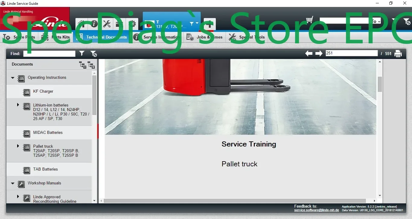 SpecDiag For Linde Service Guide Manuals 5.2.2 LSG Update To U0285 [03.2024]