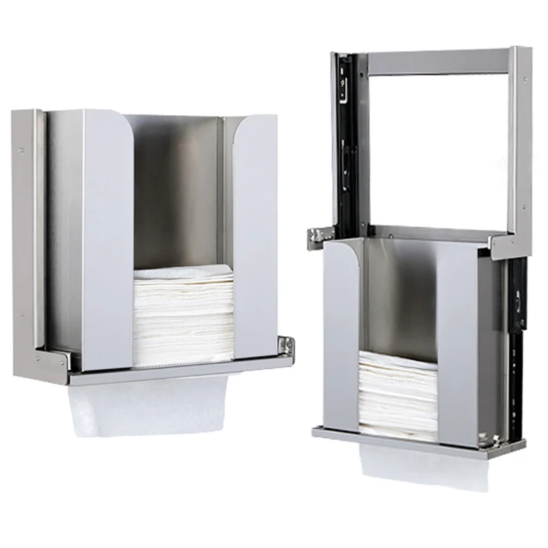 Commercial wall-mounted concealed mirror rear drawer carton office building toilet mirror rear box