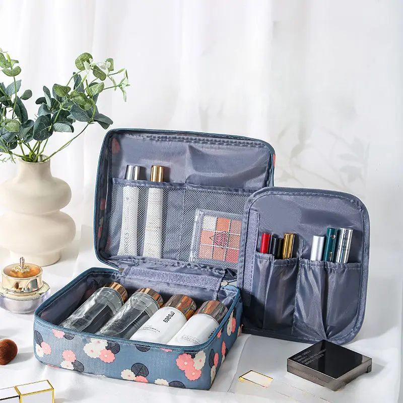 Borsa per il trucco da viaggio portatile impermeabile Multi scomparto multifunzionale Cosmetic Make Up Organizer da toilette per donne e ragazze