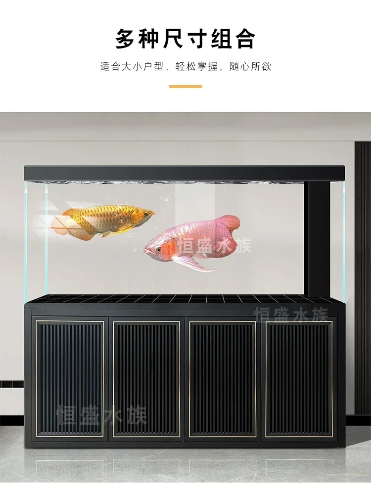 

S aquarium home office bottom filter custom Large arowana tank new ultra-white glass fish tank