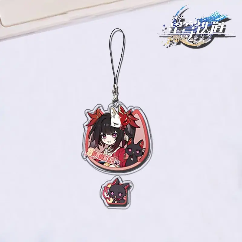 Honkai Star Rail Acrylic Keychain Present Sparkle Ruan Mei Acheron Dr. Ratio Aventurine Mobile Phone Hanging Rope Pendant Gift