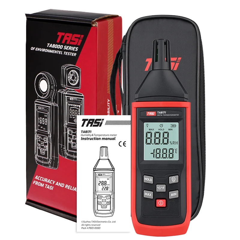 TASI TA8171 Digital Temperature Humidity Meter Thermometer Accurate Measurement Hygrothermograph Handle Type Hygrometer