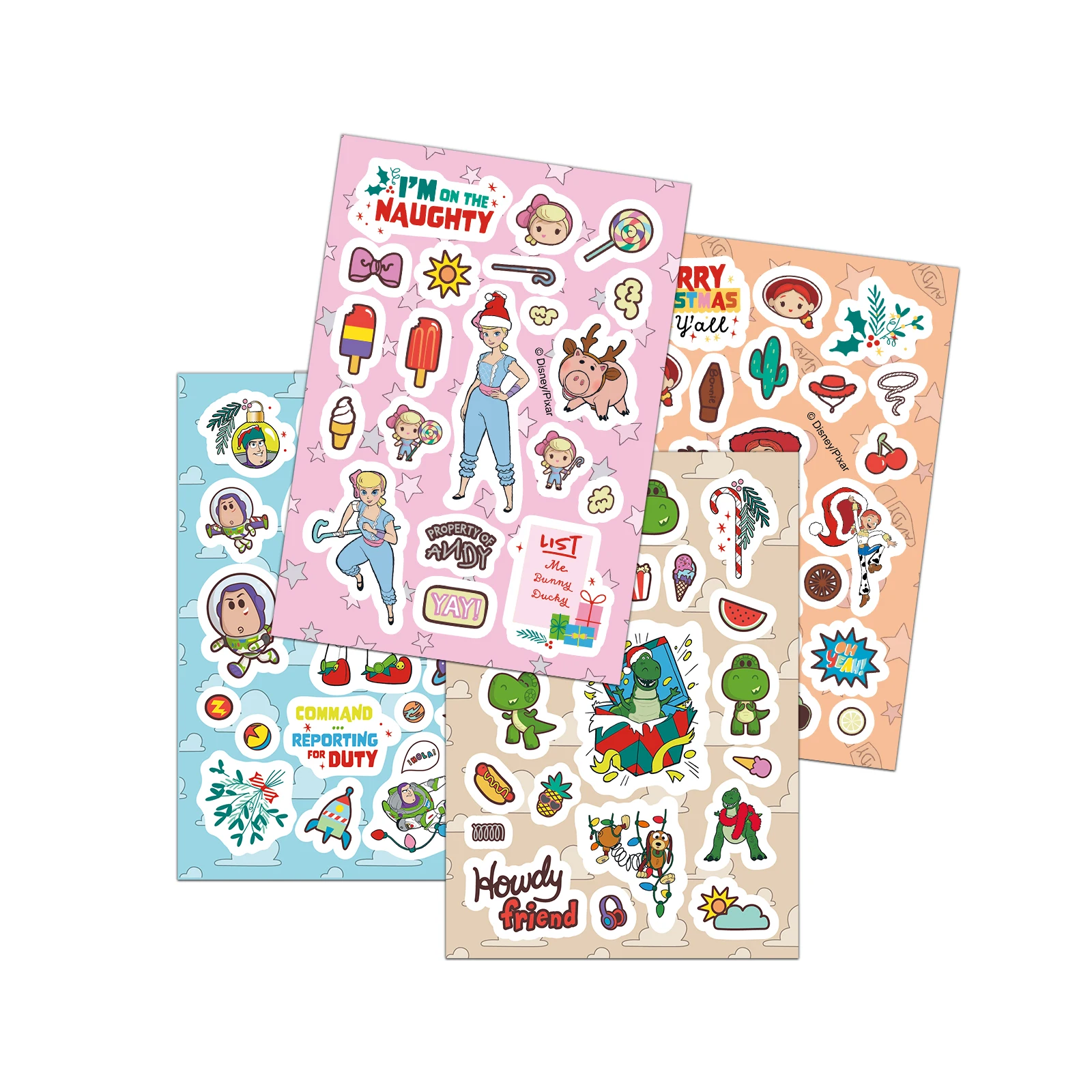 8PCS คริสต์มาส Toy Story สติกเกอร์ธีมเทศกาลฟรีสติกเกอร์ DIY บัญชีวัสดุเคสโทรศัพท์แล็ปท็อปกระเป๋าเดินทางกันน้ํา