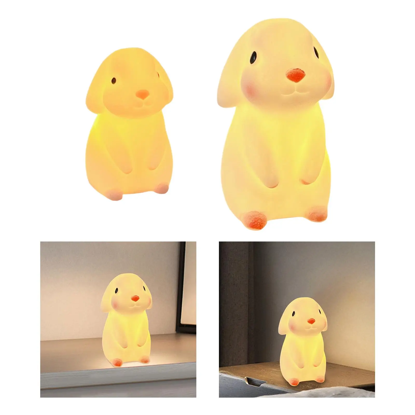 Rabbit LED Table Lamp for Kids, luz noturna flexível, Quarto