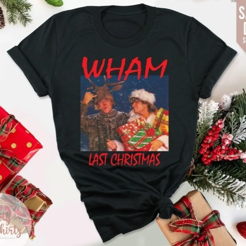 Wham Last Christmas T-Shirt Xmas Tee 2025 Happy Christmas! Fashion Casual Short-sleeve Tshirt Holiday Party Tops Men Clothing