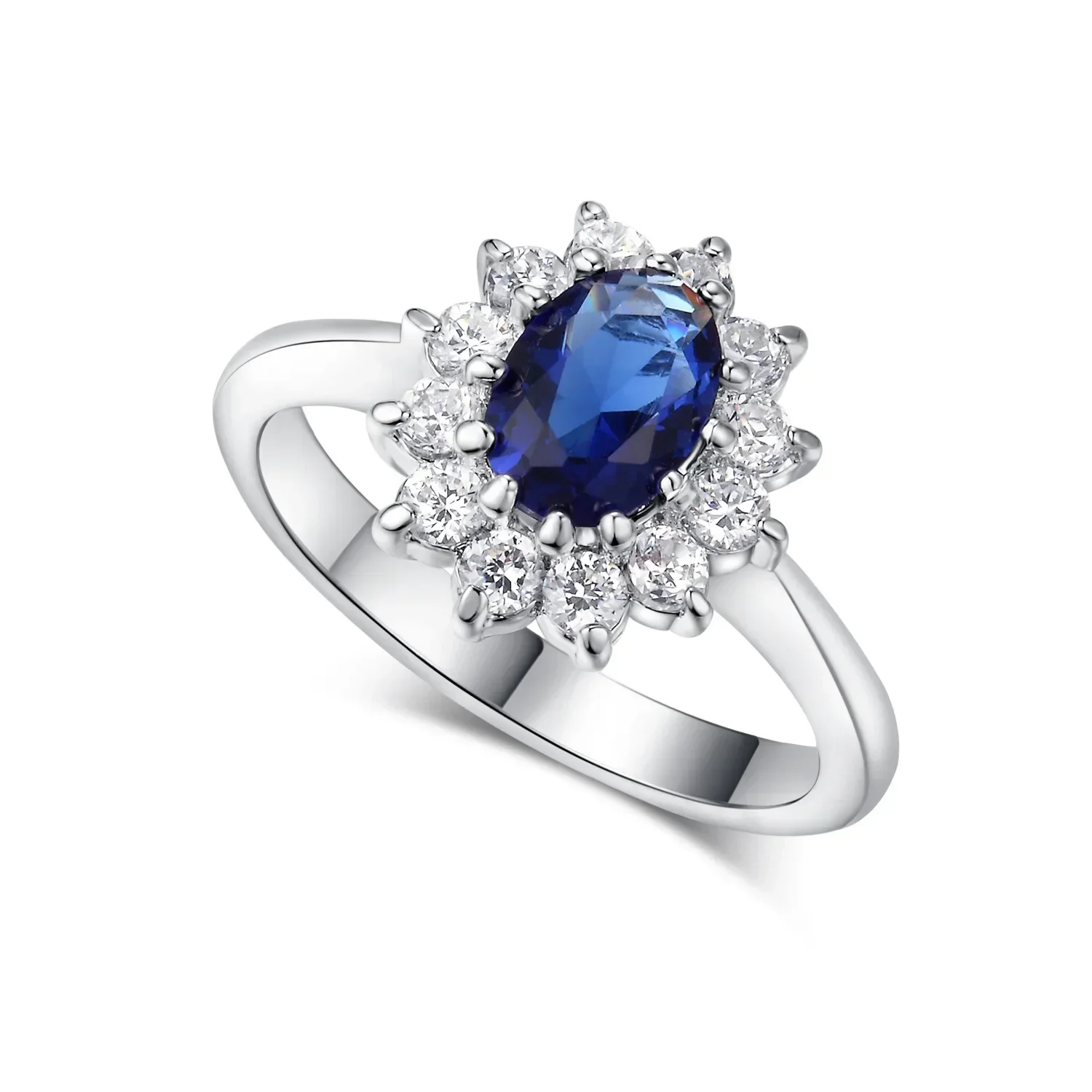 Bague de luxe en cristal incrusté de pierres précieuses bleues et rouges pour femme, anneau de mariage, bijoux fantaisie, cadeau, contre-indiqué, nouveauté