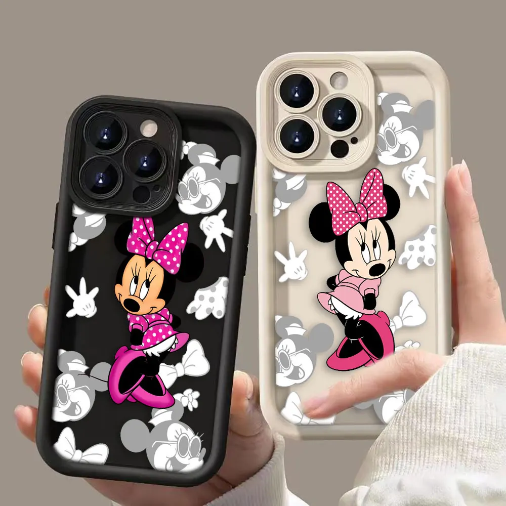 Cute M-Minnie Mouse Phone Case For Samsung Galaxy S24 S23 S22 S21 S20 FE PLUS 5G NOTE 20 ULTRA Silicone Case Funda Coque Shell