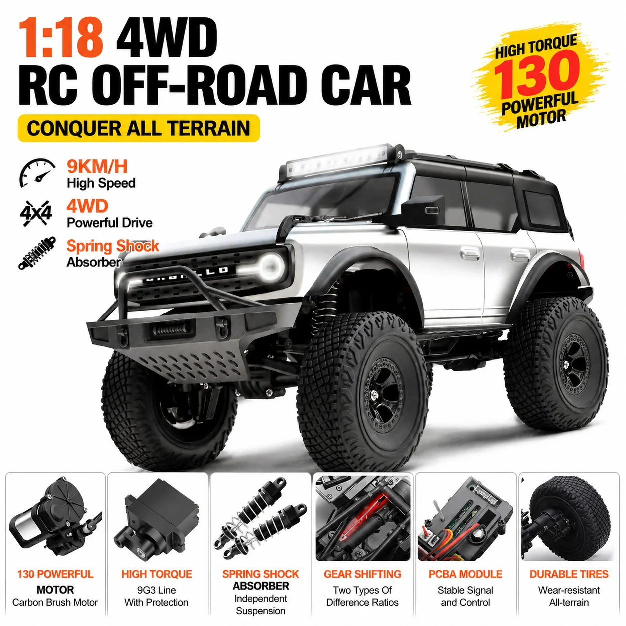 

WLtoys 1/18 184023 4WD remote control climbing car, with differential and cruise control, full-size racing toy, boys' gift