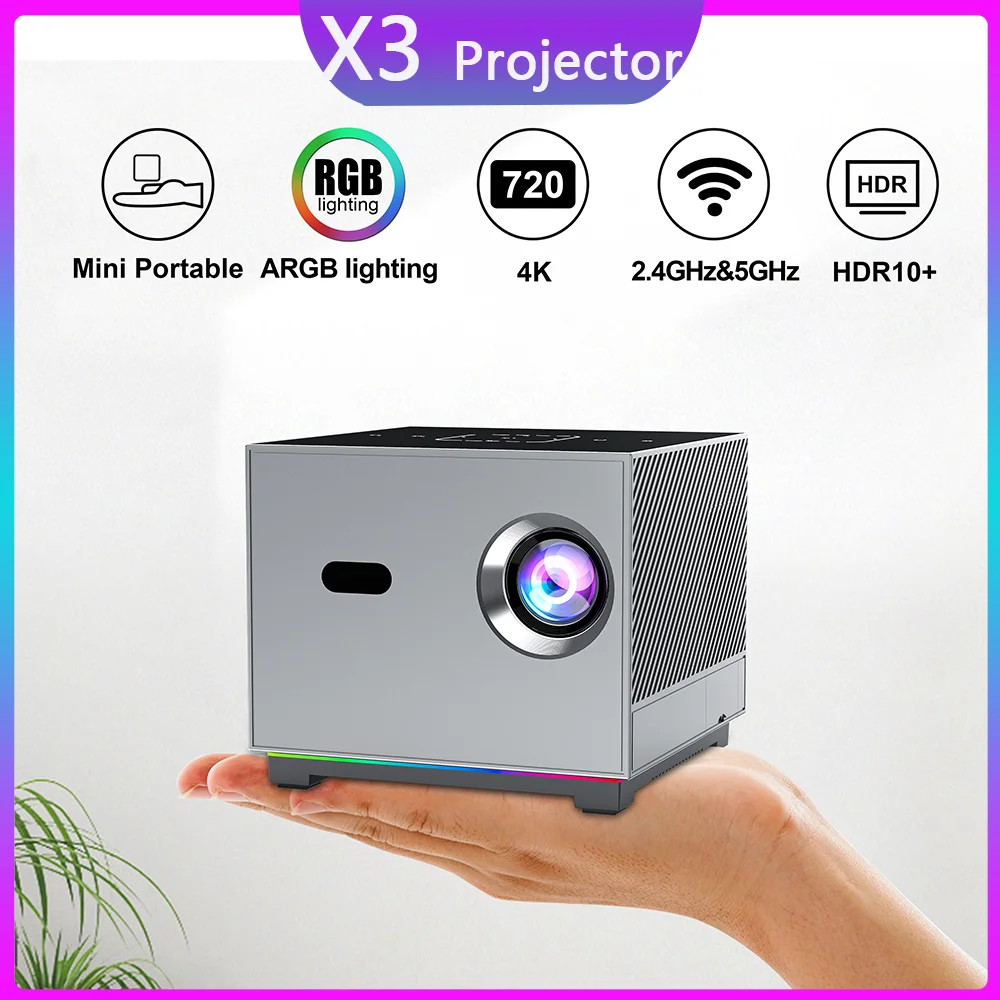 HY 4K Wifi Projector 2+16GB Android 11 300 ANSI Dual WIFI Allwinner H716 BT5.0 1280*720P Home Cinema portable upgrated HY300 Pro