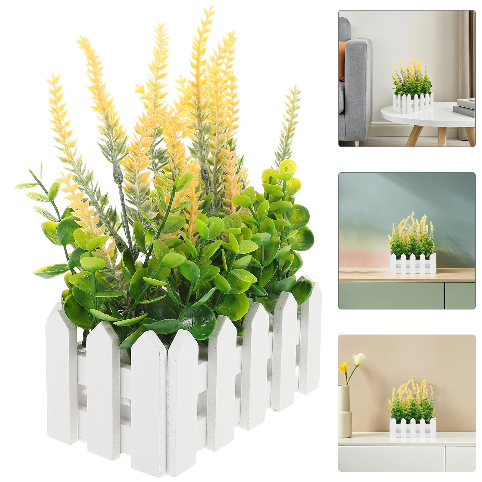 

Simulated Lavender Potted Plant Artificial Flowers Desktop Fake Plastic Arrangement
