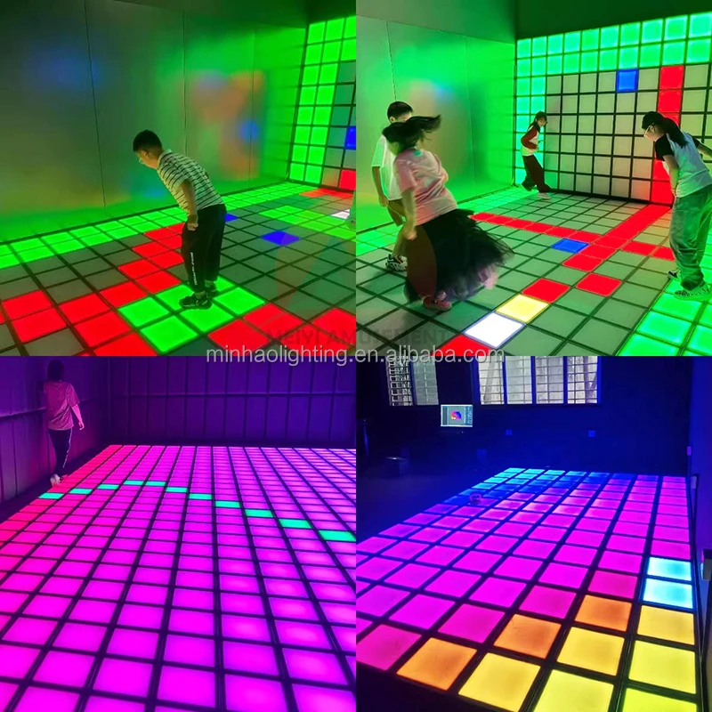 Factory Supply 30x30cm Wired Interactive RGB Activate LED Dance Floor Jump LED Floor Games Super Grid - view 5
