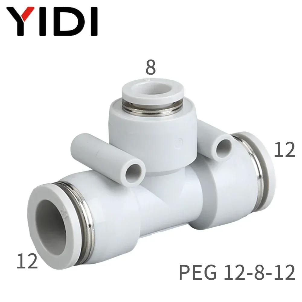 5 10pcs PEG 4mm 6mm Air Compressor Hose Tube Quick Release Push in Fitting Tee Pneumatic Pipe Connector Connection 8mm 10mm 12MM view 6