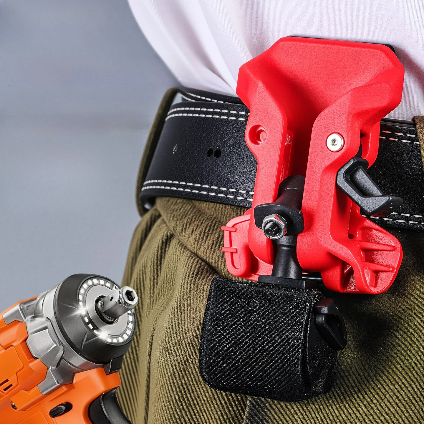 

Самоблокирующийся держатель для дрели с зажимом для ремня, быстросъемный, высокопрочный, с быстрым креплением, портативный органайзер для инструментов