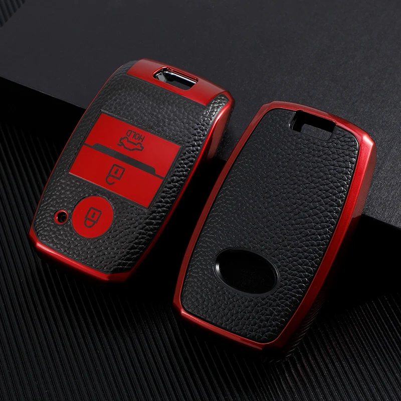 TPU Leather Car Key Case Cover for Kia Picanto Sportage 2017 2020 RIO 3 Cerato 4 Soul K5 Ceed Optima Seltos Sorento Accessories