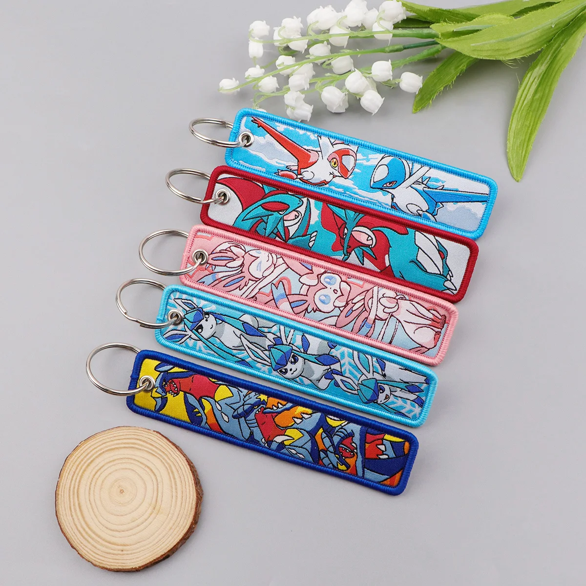 

Cool Anime Figures Embroidered Key Cartoon Game Key Tag Keychains for Car Motorcycles Keyring Holder Jewelry Accessories Gifts