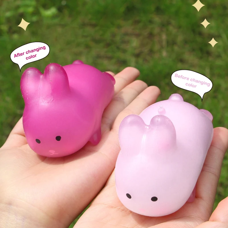 لعبة مكافحة الإجهاد تغيير لون لطيف القلب أرنب ضغط ألعاب متململة مكافحة الإجهاد مضحك الإجهاد الإغاثة للطفل الكبار هدية