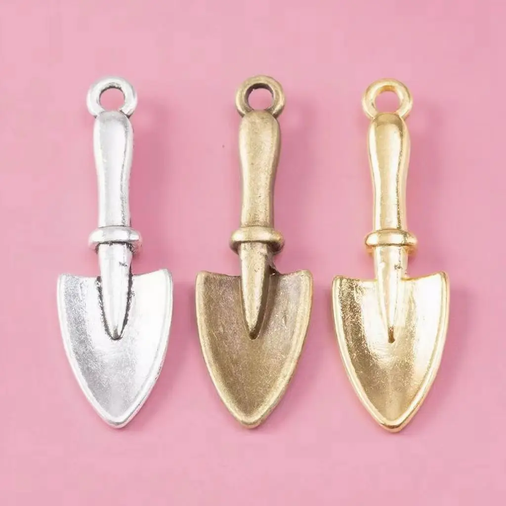 20Pcs/Lot Charms Shovel Spade Gardening 30x9mm Tibetan Silver Plated Pendants Antique Jewelry Making DIY Handmade Craft