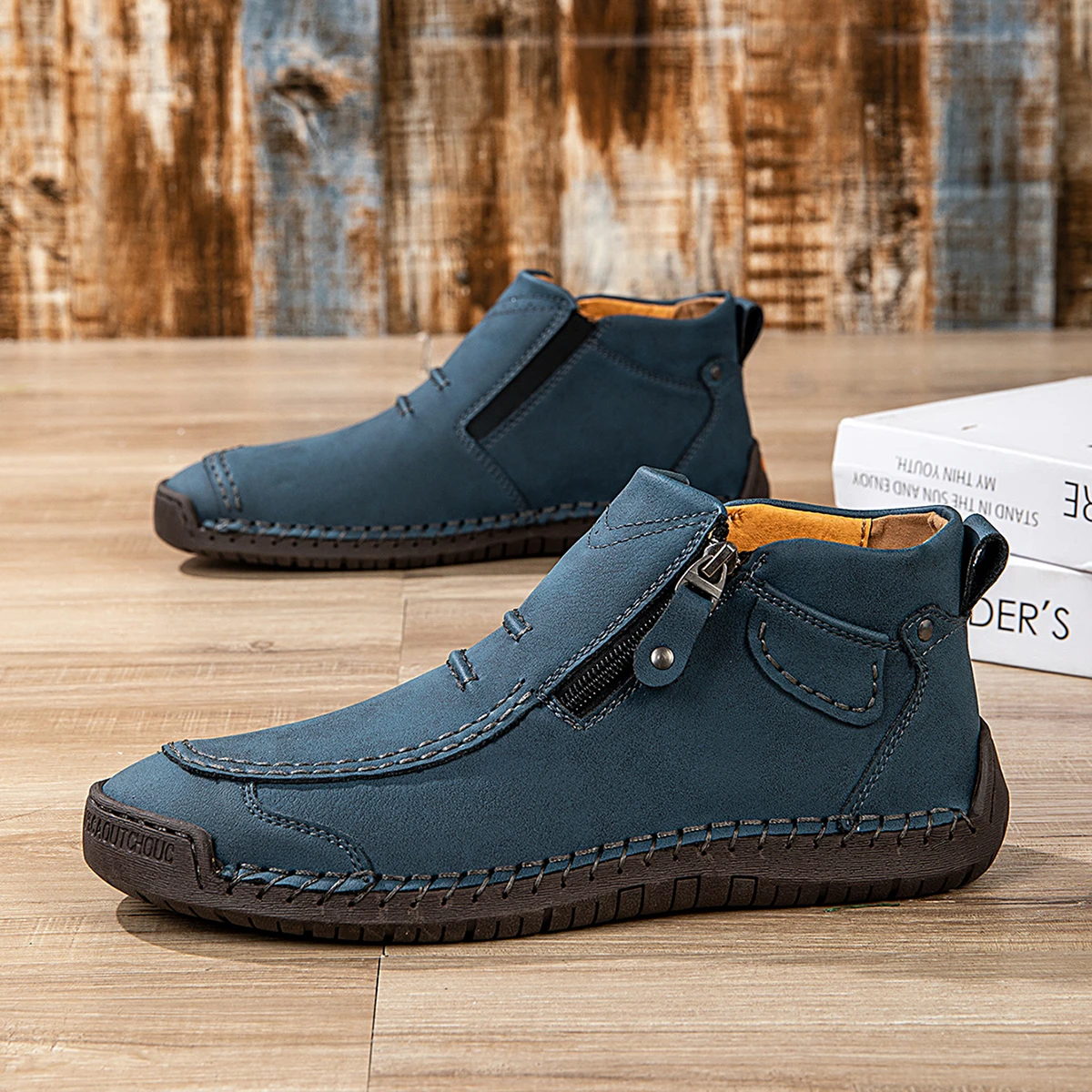 New Autumn Handmade Leather Men Boots Outdoor Design 