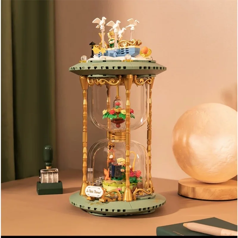 Little Prince Hourglass Building Blocks Creative Co-branded Blocks Pantasy Model Toys Desktop Ornaments Valentine Christmas Gift