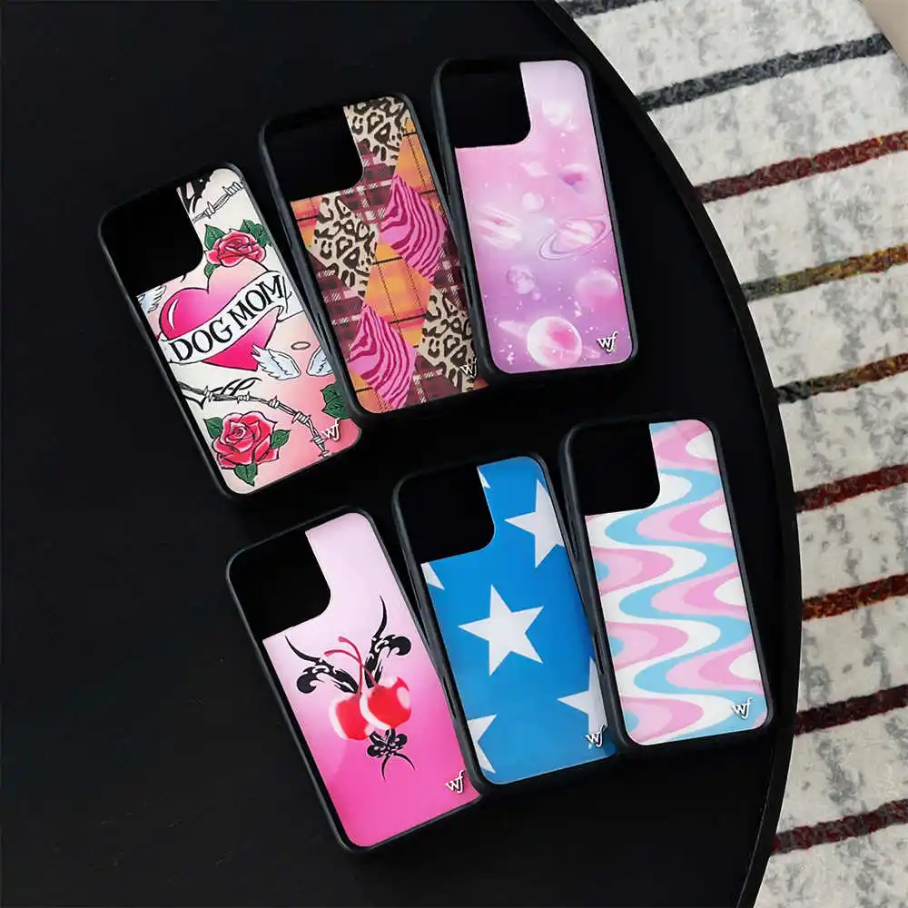 

Wildflower 3D Pink flowers Phone Case for iPhone 16 15 14 13 12 Pro Max Plus 16pro 15pro WF Cute girl Cartoon Cover geometry