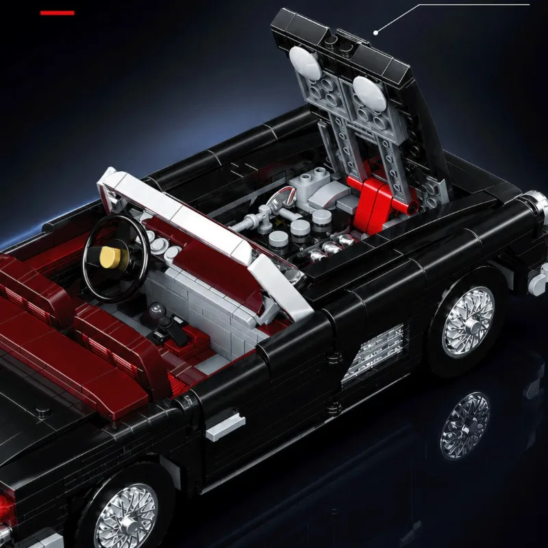American Retro Convertible Sports Car Puzzle Building Block Assembly Toy MOC Creative Building Block Toy Ornament Holiday Gift view 2