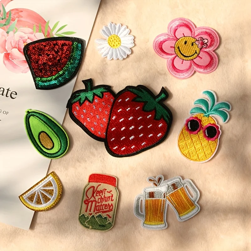 

9PCS DIY Embroidery Patches, Iron-On Clothing Patches for Jackets & Jeans, Decorative Art Patches for DIY Crafts