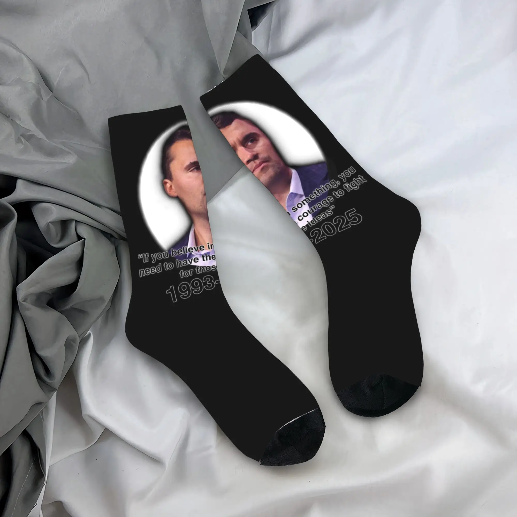 Funny Justice for Charlie Kirk  Basketball Socks Legends Never Die Polyester Crew Socks for Women Men Sweat Absorbing,