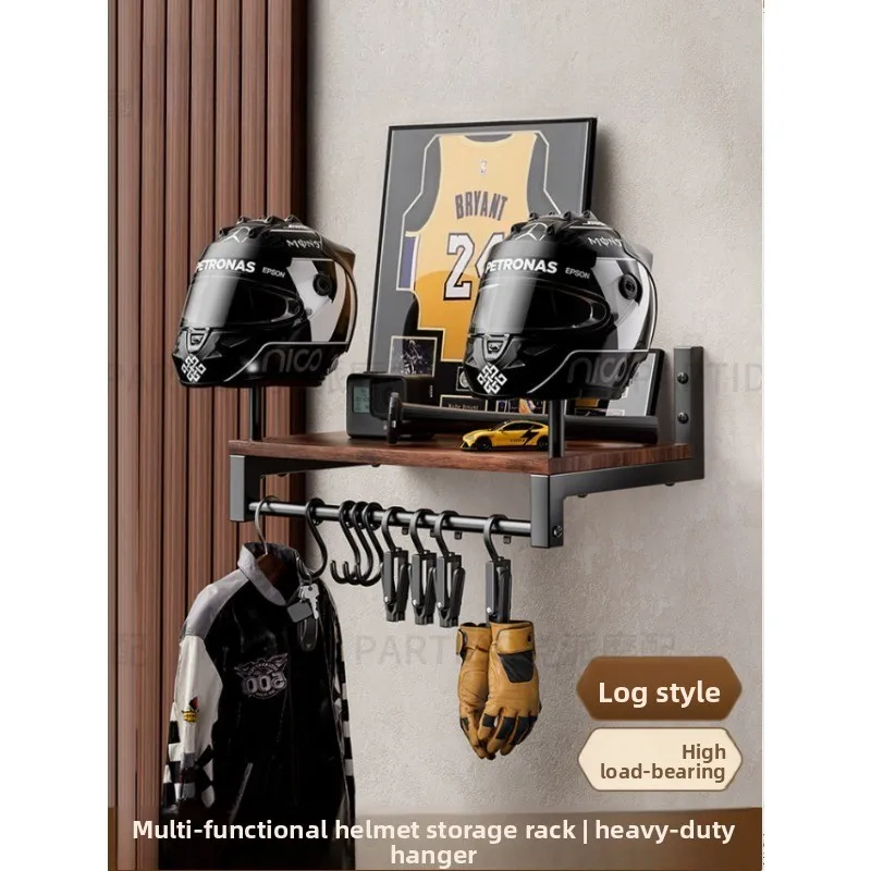 Entryway Wall Mounted Hat Motorcycle Helmet Holder Home Multi Functional Coat Hook Rack Hangers