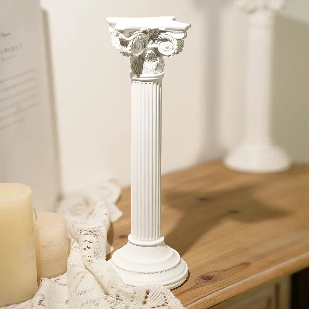 Roman Pillar Greek Temple Ruins Ornaments Classic Column Architectural Statue Sculpture for Wedding Table Home Garden Decor