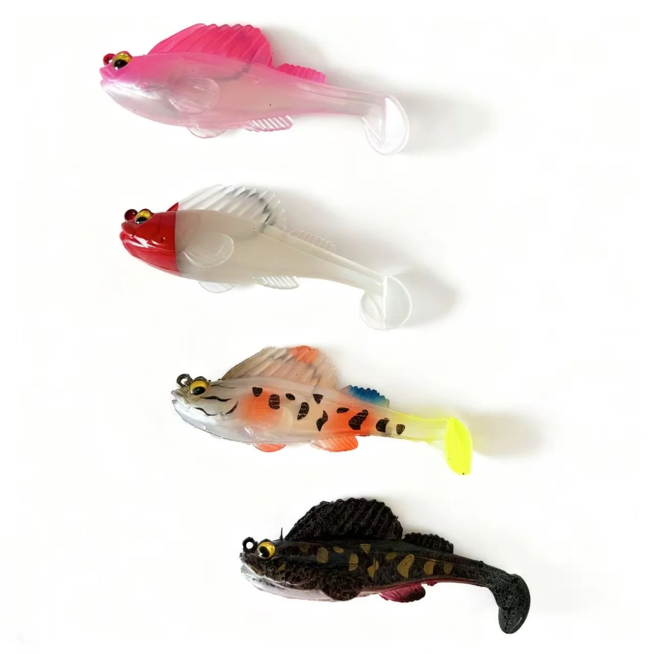 

4pcs 14g Silicone Soft Bait Lures Dark Sleeper Crankbait Wobblers Swimbait for Bass Pike Perch Shad - Effective Fishing Lures