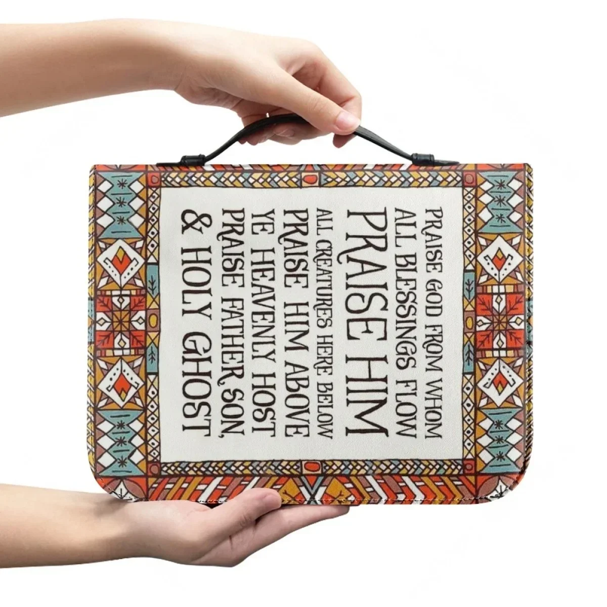 

Customized Bible Cover Case for Women Genuine Leather Bible Storage Bags New Zippered Handle Handbag High-quality Bag Holy Bible