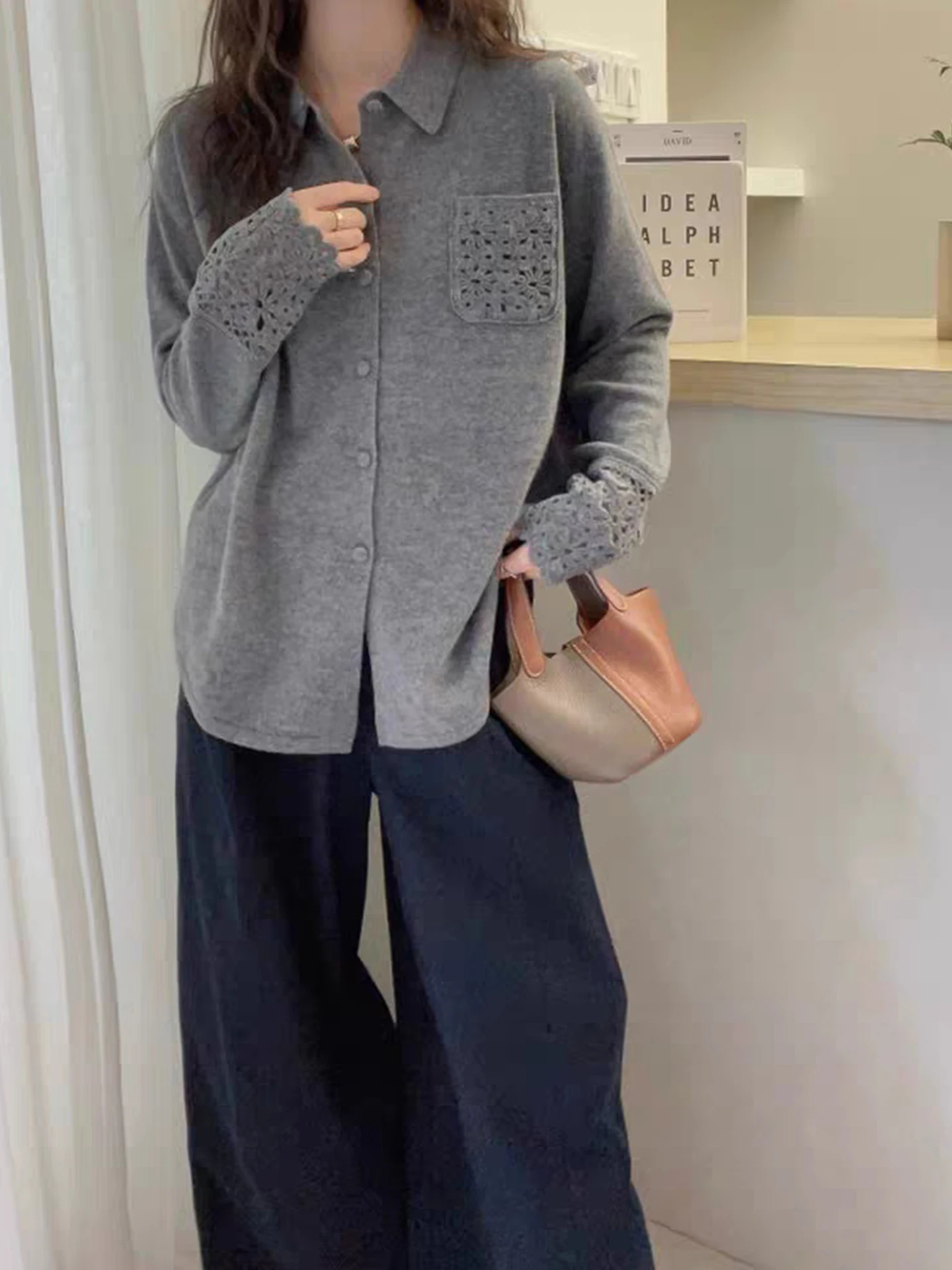 Laid-ba  Ne Knitwear Long Sve Loose Fit Versatile Single Button Winter Faionable Sweater Comfortable Korean Sle