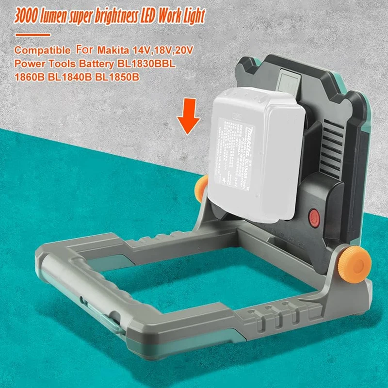 Led ランプ屋外 DeWalt/マキタ/ボッシュ/ミルウォーキー 18V 20V リチウムイオン電池供給 LED 作業灯ランプ折りたたみ式車の修理