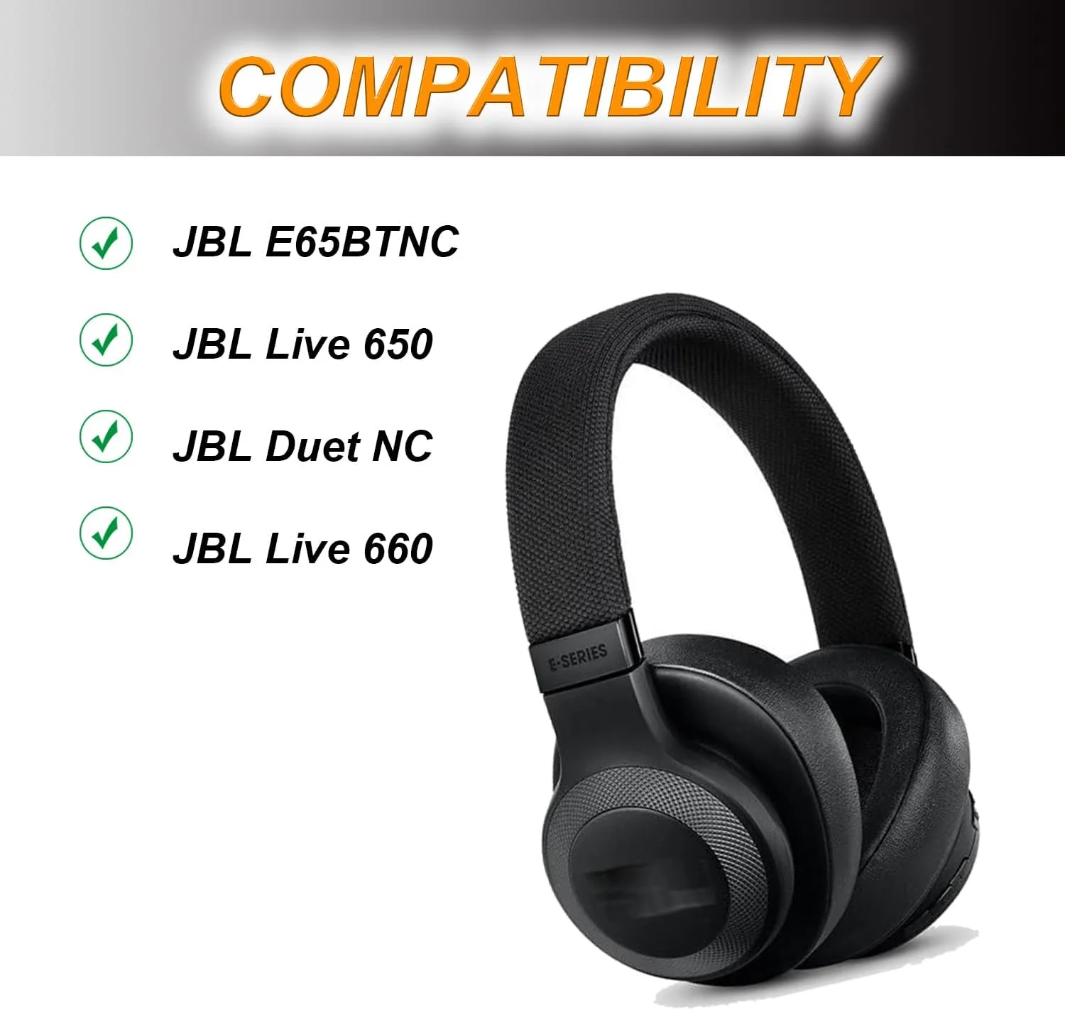 Live 650 BTNC E65BTNC Ear Pads Compatible with JBL E65 E65BTNC/ Duet NC/Live 650BTNC/ Live 660 BTNC Headphones I Replacement - view 3