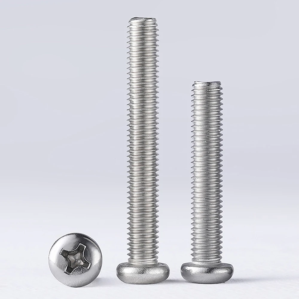 10/50/100Pcs M2.5 M3 Button Head Screw A2 304 Stainless Steel Round Phillips Mini Screws Length 3mm-80mm