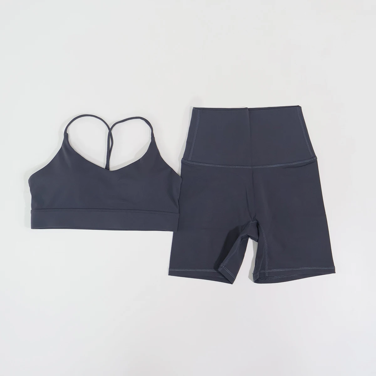 Sommer 2-teiliges Damen-Sportset mit überkreuztem Rücken, bequeme Yoga- und Fitnesskleidung, Sportbekleidung, BH und Trainingskleidungsset – Detail 12